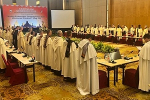 Members assembled in Chapter Hall following&nbsp;the&nbsp;Mass