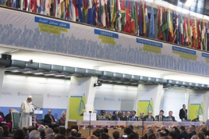 Papa Leone XIV presso la sede centrale della FAO