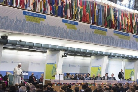 Papa Leone XIV presso la sede centrale della FAO