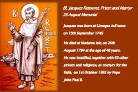 Memorial of Bl. Jacques Retouret, Priest and Martyr